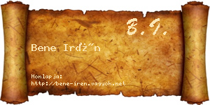 Bene Irén névjegykártya